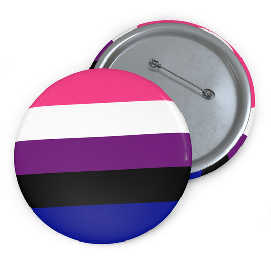 Genderfluid Pride Pin Button – LGBTQ Flag Badge