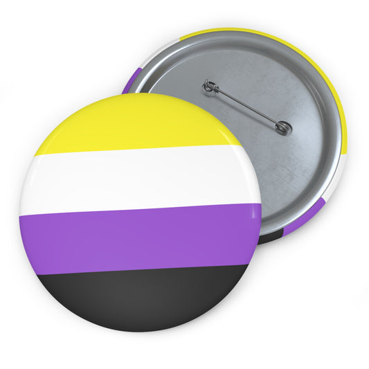 Nonbinary Pride Pin Button – LGBTQ Flag Badge